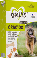 Biscuits knusprige Knochen mit Kalzium Dailys Crac'os - 500g