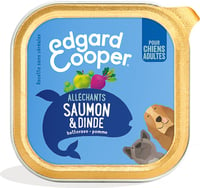 Edgard & Cooper Barquette Pâtée Saumon ASC et Dinde frais pour Chien Adulte
