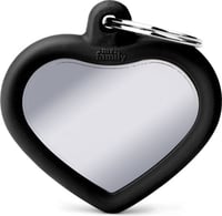 Médaille à graver Hushtag cœur chrome noir