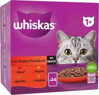 WHISKAS Frischebeutel Les Repas Classiques in Soße für ausgewachsene Katzen 4 Sorten