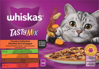 WHISKAS Tasty Mix Selección del campo en salsa Comida húmeda para gatos - 4 variedades