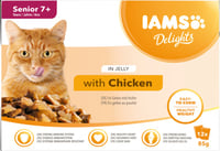 IAMS Delights pâtée en gelée au poulet pour chat sénior