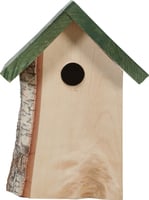 Nid en bois Hut pour les oiseaux de la nature (mésange bleue, mésange huppée et mésange noire)