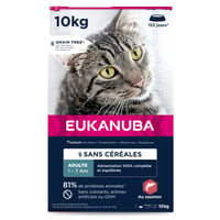 Eukanuba croquettes Sans Céréales au Saumon pour chat adulte