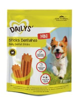 Sticks dentales Dailys Mini para perros pequeños - 7 sticks