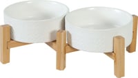 Zolux Dubbele keramische voerbak Kéramo met standaard voor kleine honden en katten - Wit