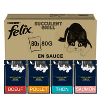 FELIX Succulent Grill en salsa para gatos - 4 sabores - 80x80g