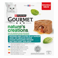 GOURMET Nature's Creations Mousselines in Soße - 8x85g - Minihappen für ausgewachsene Katzen