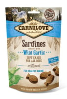 CARNILOVE Snacks semihúmedos con sardina y ajo para perros
