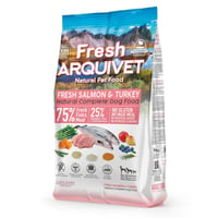 ARQUIVET Adult Pienso semi húmedo de Salmón y Pavo frescos para Perros