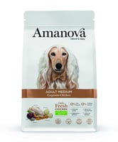 AMANOVA Medium Piensos con 71% de pollo fresco para Perro adulto de tamaño mediano