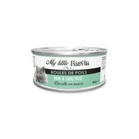 MY LITTLE FESTIN Paté anti bolas de pelo en caldo o en salsa con Atún y Col rizado para Gato adulto 80g