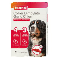 Coleira antiparasitária anti-pulgas e anti-carraças para cães de grande porte - contém dimpilato