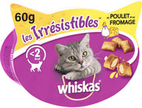 Snacks Les Irrésistibles de Whiskas al Pollo & Formaggio per gatti adulti