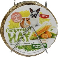 Tyrol disco di fieno alla Mela per conigli e roditori. snack sano e goloso speciale dentatura. formato compresso 240g