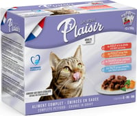 Equilibre & Instinct Conjunto de comida prazer saquetas com pedacinhos em molho para gato castrado