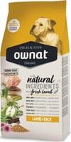 OWNAT Classic Lamb & Rice para cão adulto com cordeiro e arroz