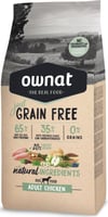 OWNAT Just Grain Free Adult ração sem cereais com frango para cão adulto