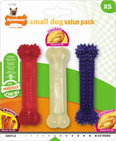 Nylabone Pack de 3 huesos para masticar para perro pequeños Sabor Pollo y bacon