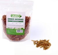 IAKO Dried Worms minhocas de farinha secas e naturais para répteis e aves - IAKO Dried Worms 100 g