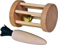 Spielzeug für Nagetiere Rolle und Karotte aus Holz