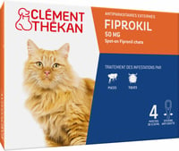 Clement Thekan Anti-Puces Anti-Tiques Chats 1kg et + 4 Pipettes