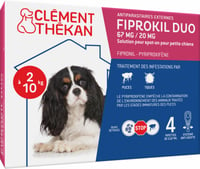 Clément Thékan Fiprokil DUO Pipetas antiparasitárias anti-pulgas e carraças para cães