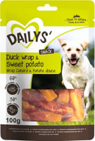 Natuurlijke hondensnack 'wrap' met zoete aardappel met eend (…)
