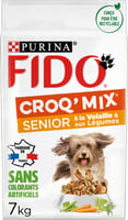 FIDO Croq Mix com aves e vegetais para cães idosos