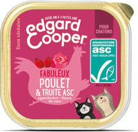Edgard & Cooper Barquette Poulet et Truite frais Naturelle Sans Céréales pour Chaton