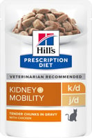 Saqueta de refeição HILL'S Prescription Diet k/d j/d Kidney+Mobility para Gato de Frango