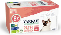 YARRAH Multipack 8x100g de patés para gato de salmón, sin cereales