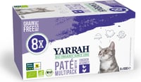 YARRAH Multipack 8x100g de patés para gato de pollo y de pavo, sin cereales
