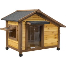 Niche chien en bois avec porte en plastique Zolia Honolulu - 3 tailles