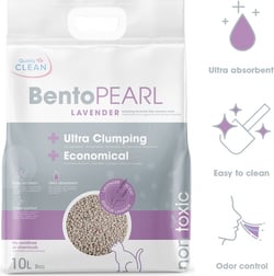 Litière minérale pour chat ultra agglomérante BentoPearl à la lavande