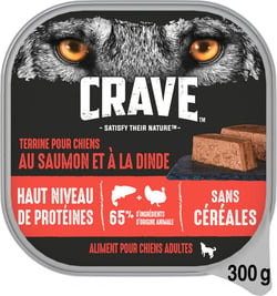 CRAVE Pâtée sans céréales au saumon et à la dinde pour chien