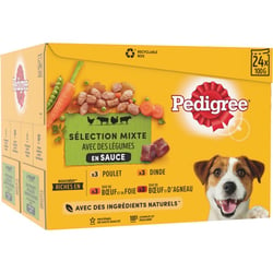 PEDIGREE Pastete Gemischt in Sauce für Hunde - 4 Geschmacksrichtungen