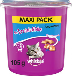 WHISKAS Knuspertaschen Leckerli mit Lachs für erwachsene Katzen