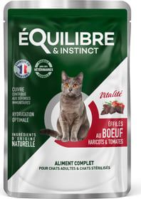 Equilibre & Instinct Effilés Vitalité pâtée pour chat adulte au bœuf, haricots & tomates