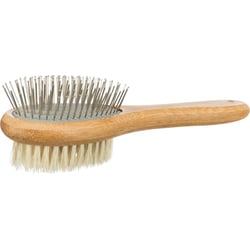 Brosse, double face, bambou/poils naturels & métal