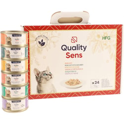 QUALITY SENS HFG Multipack Festif- Mix aus 6 Rezepten - Nassfutter in Brühe 100% natürlich für Katzen & Kätzchen