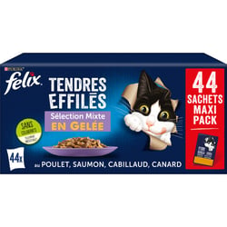 FELIX Tendres Effilés en Gelée Viandes et Poissons pour chat adulte