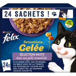 FELIX Sensations in Gelee Fleisch und Fisch für ausgewachsene Katzen