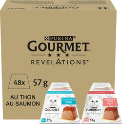 Gourmet Les Mousselines mit Sauce für Katzen PACKUNG 48x57g - 2 Geschmacksrichtungen