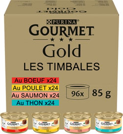 Gourmet Gold Timbales 4 Geschmacksrichtungen für Katzen - Packung 96x85g