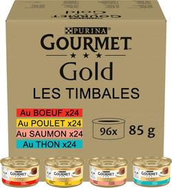 Gourmet Gold Timbales 4 saveurs pour chat - Pack 96x85g