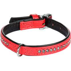 Collier pour chiens rouge à strass Monte-Carlo