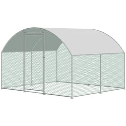 Enclos pour poules en métal avec bâche 2,5m x 3m