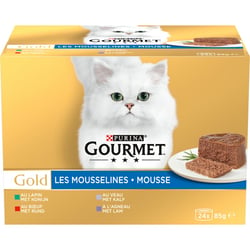 GOURMET GOLD Mousselines für ausgewachsene Katzen – 24x85g