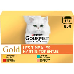 GOURMET GOLD Les Timbales pour chat adulte 12x85g